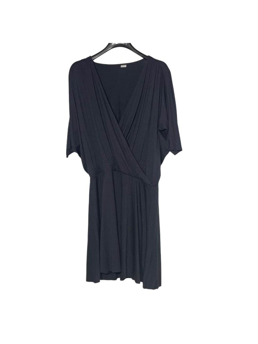 Three Dots Faux Wrap V-Neck Stretch Dolman Sleeve Dress Sz XL Minimalist
